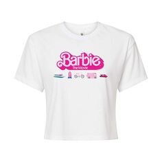 Укороченная футболка Barbie The Movie Vehicles для юниоров Barbie, белый