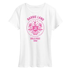 Детская футболка Barbie The Movie Barbie Land Dolls Rule с графическим рисунком Barbie, белый