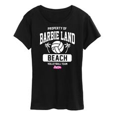 Футболка Juniors&apos; Barbie The Movie Property Of Barbie Land с изображением команды по пляжному волейболу Barbie, черный