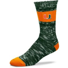 Женские носки для босых ног Miami Hurricanes Alpine Stripes Crew Socks Unbranded