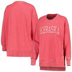 Женский свитшот Pressbox Scarlet Nebraska Huskers Marniville Vintage Wash Pullover Unbranded