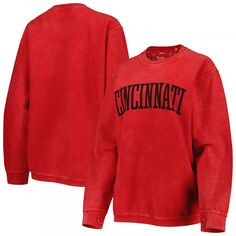 Женский свитшот Pressbox Red Cincinnati Bearcats с удобным шнурком в винтажном стиле, базовый пуловер с аркой Unbranded