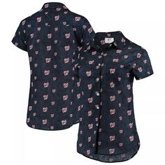 Женская рубашка на пуговицах с цветочным принтом FOCO Washington Nationals Unbranded