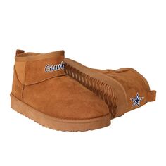 Женские коричневые ботинки с логотипом команды FOCO Dallas Cowboys Fuzzy Fan Boots Unbranded
