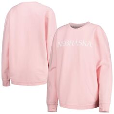 Женский удобный вельветовый пуловер с принтом Pressbox Nebraska Huskers, розовый свитшот Unbranded
