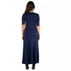 Женское платье макси с круглым вырезом 24seven Comfort Apparel 24Seven Comfort Apparel, черный