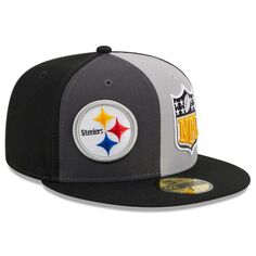 Мужская кепка New Era Grey/Black Pittsburgh Steelers 2023 Sideline 59FIFTY