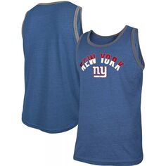 Мужская майка New Era Heathered Royal New York Giants Ringer Tri-Blend