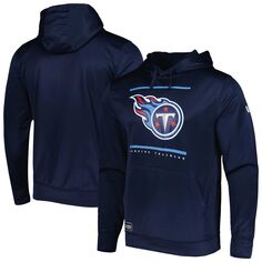 Мужской темно-синий пуловер New Era Tennessee Titans с капюшоном с капюшоном