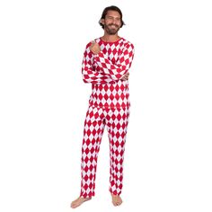 Мужская хлопковая пижама свободного покроя Leveret из двух предметов Argyle