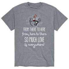 Мужская футболка «Кот в шляпе Доктор Сьюз» с надписью «Так много любви повсюду» Licensed Character