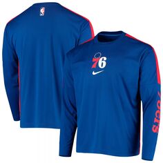 Мужская рубашка для стрельбы с длинным рукавом Nike Royal Philadelphia 76ers