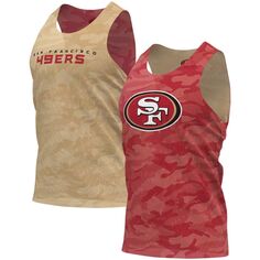 Мужская двусторонняя сетчатая майка FOCO Scarlet/Gold San Francisco 49ers