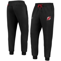 Мужские фирменные черные спортивные штаны для путешествий и тренировок Fanatics New Jersey Devils Authentic Pro