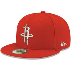 Мужская облегающая шляпа New Era Red Houston Rockets цвета 59FIFTY официального цвета