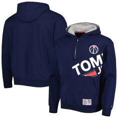 Мужские темно-синие худи с молнией до половины длины Tommy Jeans Washington Wizards Bernard