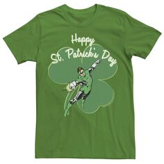 Мужская футболка DC Comics с зеленым фонарем и трилистником ко Дню Святого Патрика Licensed Character