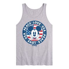 Мужская майка Disney&apos;s Mickey Mouse Peace Love USA Licensed Character