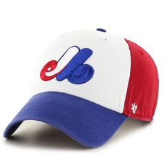 Мужская белая регулируемая шляпа &apos;47 Montreal Expos Logo Cooperstown Collection Clean Up