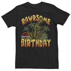Мужская футболка с изображением парка Юрского периода Velociraptor Rawrsome на день рождения Licensed Character