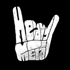 Хэви-метал — мужской свитшот с круглым вырезом с рисунком Word Art LA Pop Art