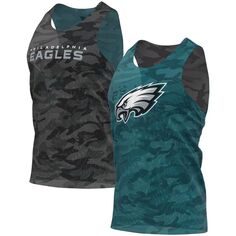 Мужская двусторонняя сетчатая майка FOCO Midnight Green/Gray Philadelphia Eagles