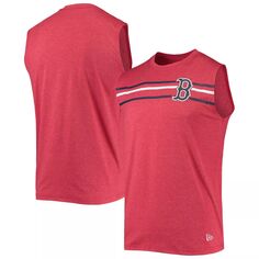 Мужская красная майка New Era Heathered Boston Red Sox Muscle