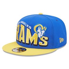 Мужская бейсболка New Era Royal/Gold Los Angeles Rams Wordmark Flow 9FIFTY Snapback