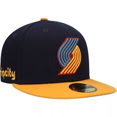 Мужская шляпа New Era темно-синего/золотого цвета Portland Trail Blazers Midnight 59FIFTY