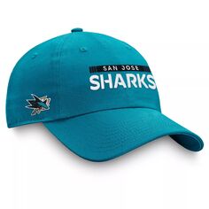 Мужская темно-бирюзовая бейсболка Fanatics San Jose Sharks Authentic Pro Rink с регулируемой головкой