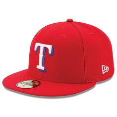 Мужская облегающая шляпа New Era Red Texas Rangers Alternate Authentic Collection On Field 59FIFTY