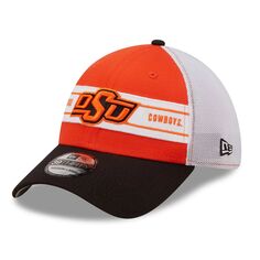 Мужская гибкая кепка New Era оранжевого/черного цвета Oklahoma State Cowboys с полосой 39THIRTY