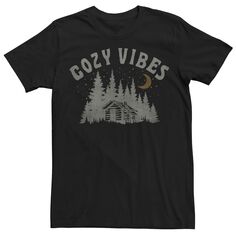 Мужская футболка Cozy Vibes Log Cabin Forest Night Sky Generic