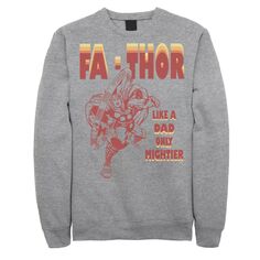 Мужской свитшот в стиле ретро на День отца Marvel Fa-Thor Like A Dad Only Mightier