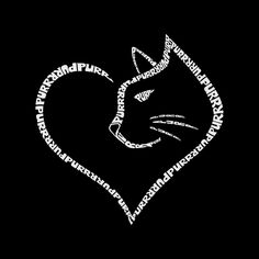 Cat Heart — мужской свитшот с круглым вырезом с рисунком Word Art LA Pop Art