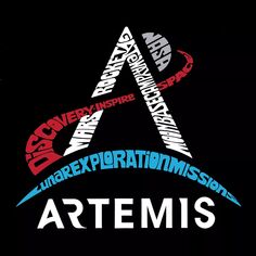 Логотип NASA Artemis — мужская футболка с рисунком Word Art LA Pop Art