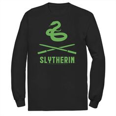 Мужская футболка с логотипом Harry Potter Slytherin и скрещенными палочками