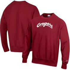 Мужской пуловер обратного переплетения с логотипом Champion Crimson Washington State Cougars Vault с логотипом