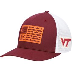 Мужская шляпа Columbia Maroon Virginia Tech Hokies PFG в тон с рыбным флагом