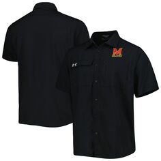 Мужская рубашка на пуговицах Under Armour Black Maryland Terrapins Motivate