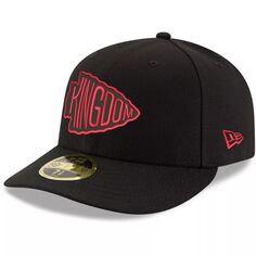 Мужская низкопрофильная командная кепка New Era Kansas City Chiefs Omaha 59FIFTY черного цвета