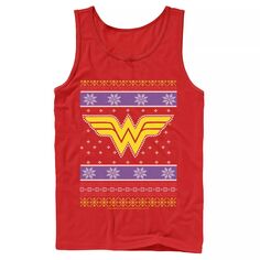Мужской рождественский свитер с логотипом DC Comics Wonder Woman и майкой