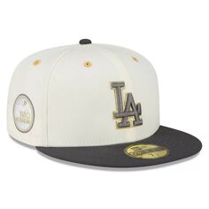 Мужская кепка New Era Белый/угольный Los Angeles Dodgers 1980 MLB All-Star Game Chrome 59FIFTY Облегающая шляпа