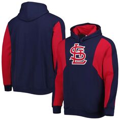 Мужской флисовый пуловер с капюшоном Mitchell &amp; Ness темно-красного цвета St. Louis Cardinals