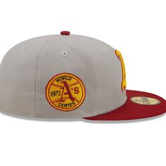 Мужская облегающая шляпа New Era Grey/ Oakland Athletics Navy Undervisor 59FIFTY