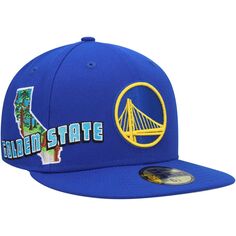 Мужская приталенная кепка New Era Royal Golden State Warriors Stateview 59FIFTY