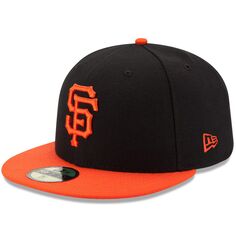 Мужская облегающая шляпа New Era черного/оранжевого цвета San Francisco Giants Authentic Collection On-Field 59FIFTY
