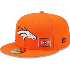 Мужская приталенная шляпа New Era Orange Denver Broncos Identity 59FIFTY