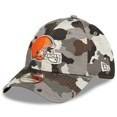 Мужская камуфляжная мужская кепка New Era Cleveland Browns 2022, официальный тренировочный лагерь НФЛ 39THIRTY Flex Hat