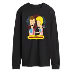 Мужская футболка Beavis And Butthead USA Firework с длинными рукавами Licensed Character